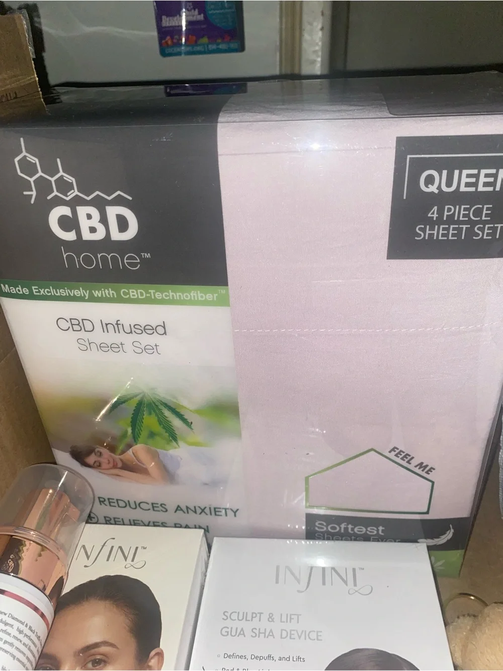 INFUSED Queen 4-Piece Sheet Set in Light Pink